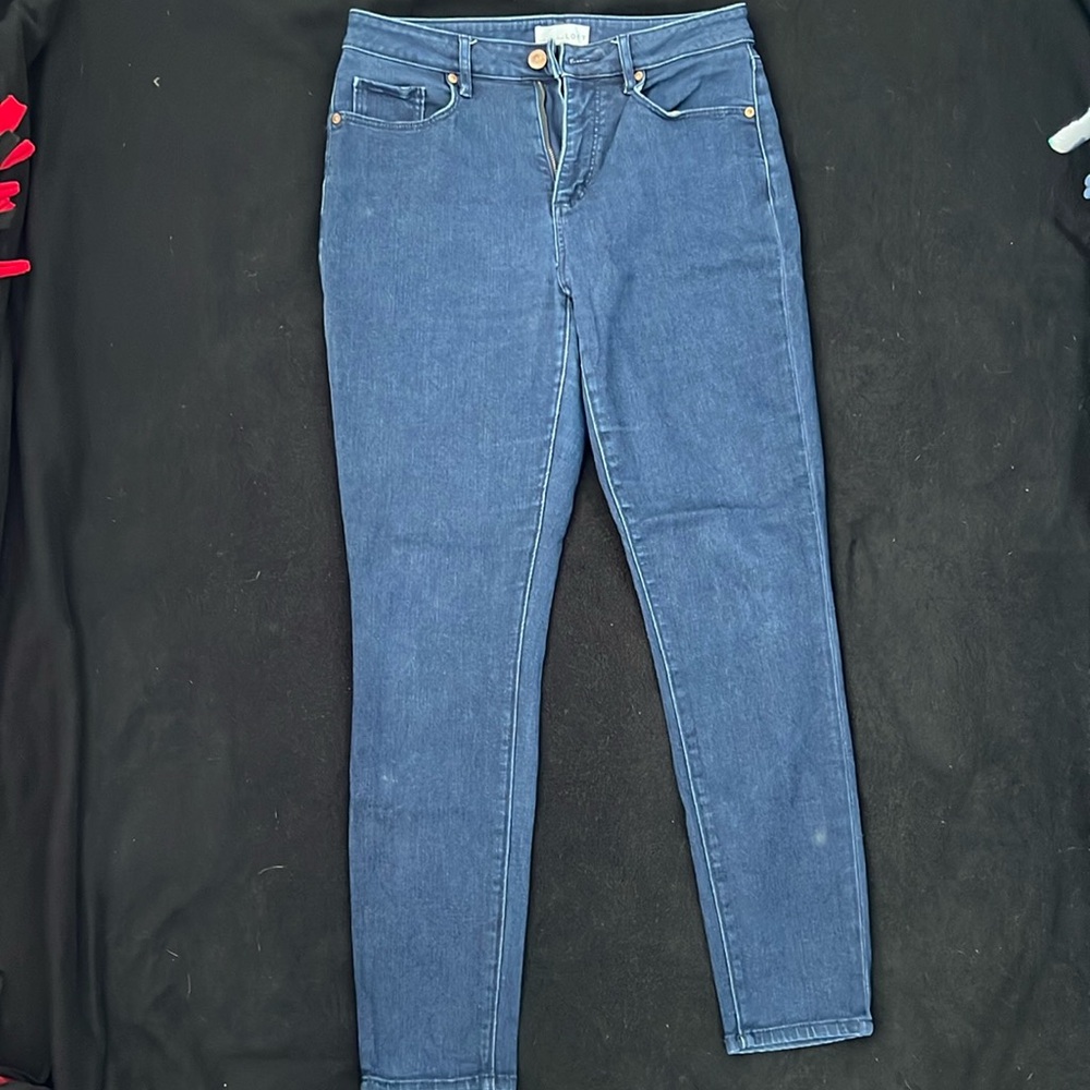 Size 28 Dark Blue Curvy High Waist Skinny Jeans (Loft)